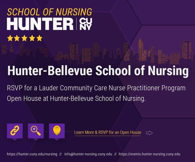 image promoting the Hunter-Bellevue School of Nursing - Evelyn Lauder Community Care Nurse Practitioner Program